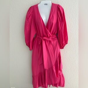 Kobi Halperin Vibrant Pink Wrap Dress